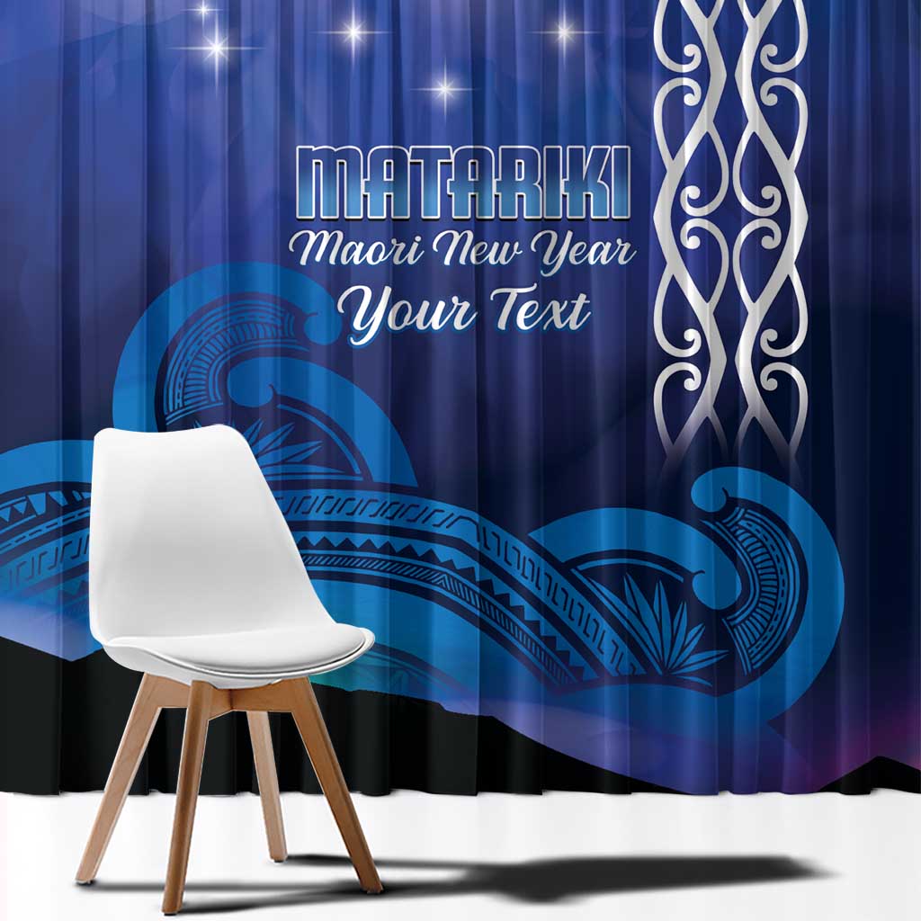 Personalised Matariki New Zealand Window Curtain Maori New Year Galaxy Koru Pattern