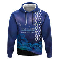 Personalised Matariki New Zealand Zip Hoodie Maori New Year Galaxy Koru Pattern