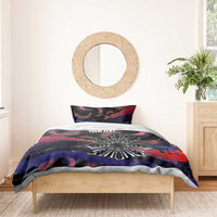 Philippines Sun Tattoo Bedding Set Feathers Filipinas Grunge Style Black LT14 - Polynesian Pride