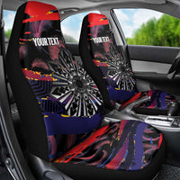 Philippines Sun Tattoo Car Seat Cover Feathers Filipinas Grunge Style Black
