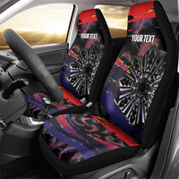Philippines Sun Tattoo Car Seat Cover Feathers Filipinas Grunge Style Black