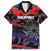 Philippines Sun Tattoo Hawaiian Shirt Feathers Filipinas Grunge Style Black LT14 Black - Polynesian Pride