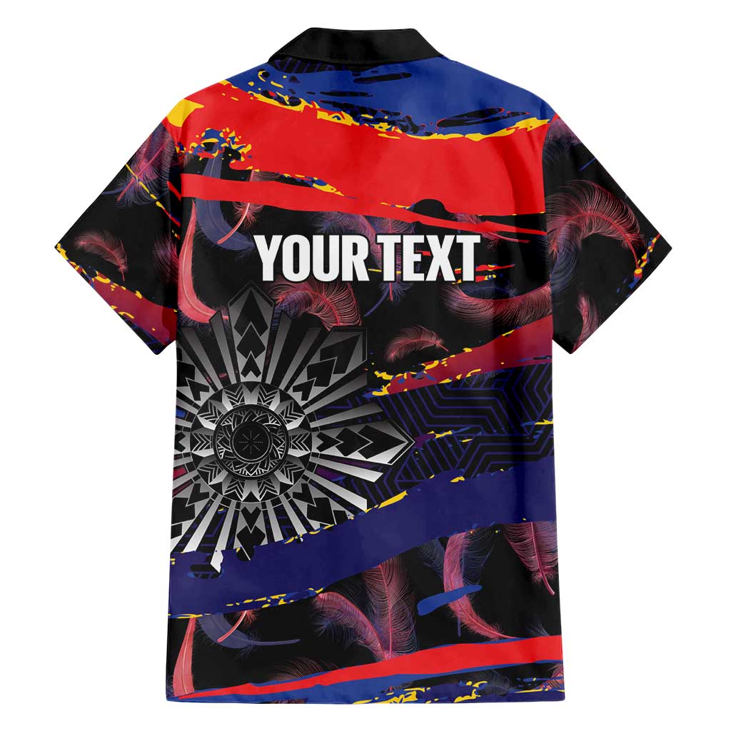 Philippines Sun Tattoo Hawaiian Shirt Feathers Filipinas Grunge Style Black LT14 - Polynesian Pride
