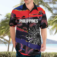 Philippines Sun Tattoo Hawaiian Shirt Feathers Filipinas Grunge Style Black LT14 - Polynesian Pride