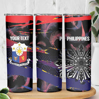 Philippines Sun Tattoo Skinny Tumbler Feathers Filipinas Grunge Style Black LT14 - Polynesian Pride