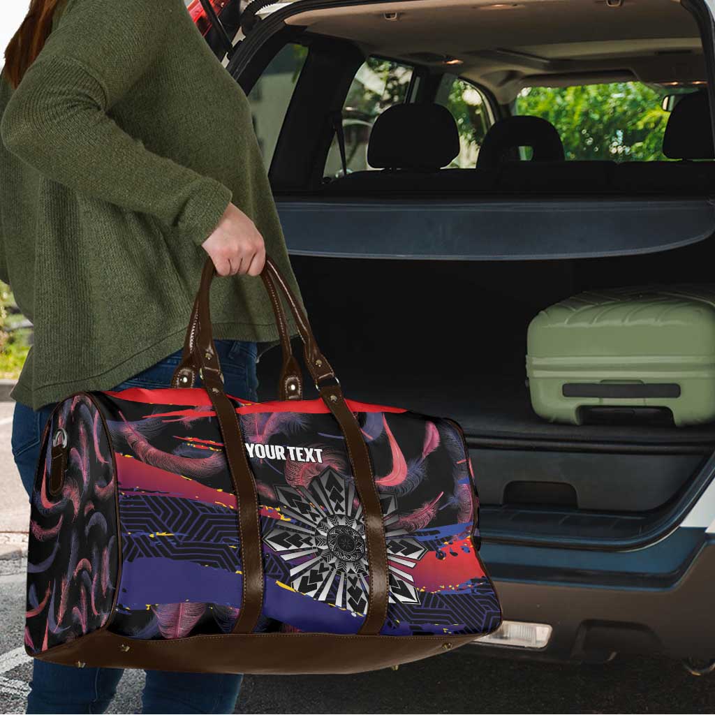 Philippines Sun Tattoo Travel Bag Feathers Filipinas Grunge Style Black