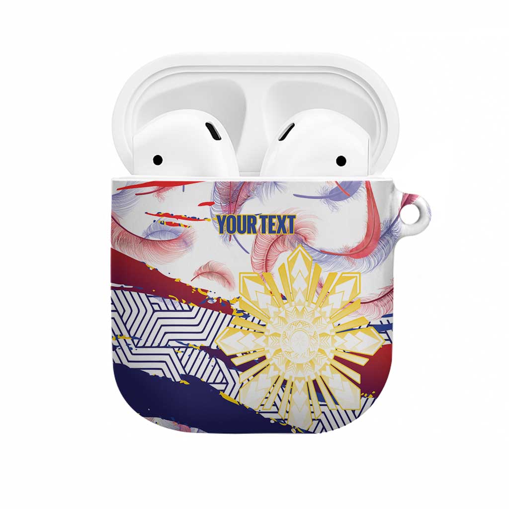 Philippines Sun Tattoo AirPods Case Feathers Filipinas Grunge Style White LT14 White - Polynesian Pride