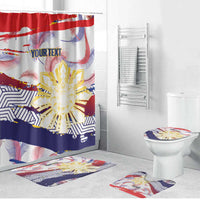 Philippines Sun Tattoo Bathroom Set Feathers Filipinas Grunge Style White