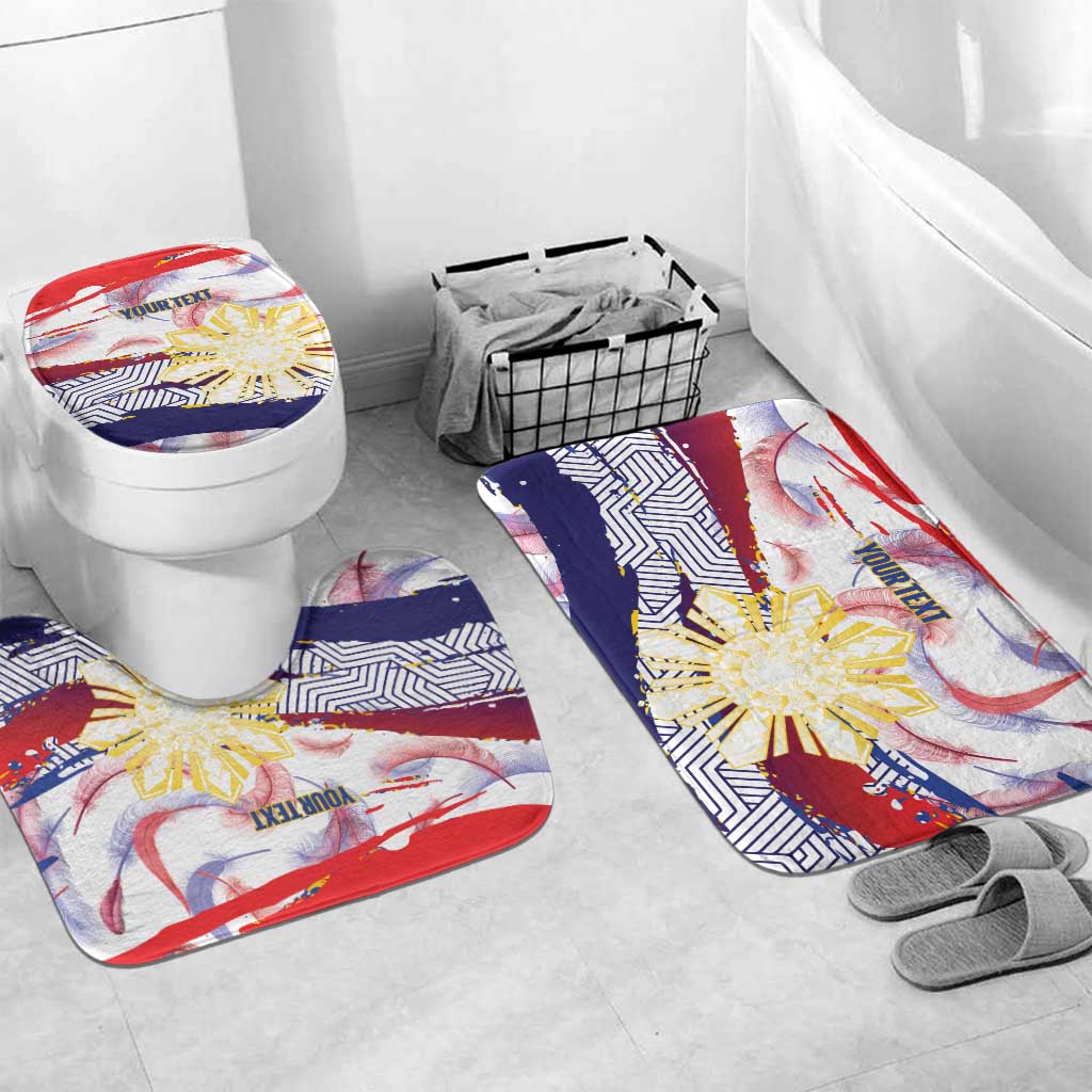 Philippines Sun Tattoo Bathroom Set Feathers Filipinas Grunge Style White