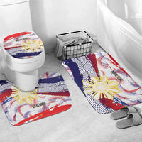 Philippines Sun Tattoo Bathroom Set Feathers Filipinas Grunge Style White