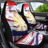 Philippines Sun Tattoo Car Seat Cover Feathers Filipinas Grunge Style White