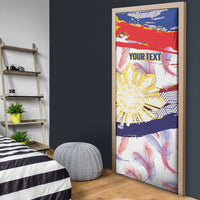 Philippines Sun Tattoo Door Cover Feathers Filipinas Grunge Style White