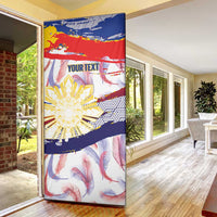 Philippines Sun Tattoo Door Cover Feathers Filipinas Grunge Style White