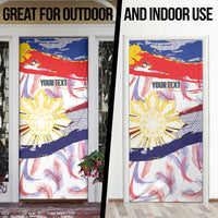 Philippines Sun Tattoo Door Cover Feathers Filipinas Grunge Style White