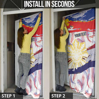 Philippines Sun Tattoo Door Cover Feathers Filipinas Grunge Style White