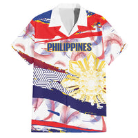 Philippines Sun Tattoo Family Matching Short Sleeve Bodycon Dress and Hawaiian Shirt Feathers Filipinas Grunge Style White LT14 Dad's Shirt - Short Sleeve White - Polynesian Pride
