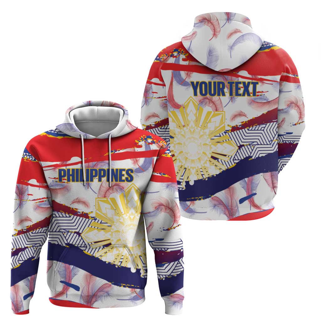 Philippines Sun Tattoo Hoodie Feathers Filipinas Grunge Style White LT14 - Polynesian Pride