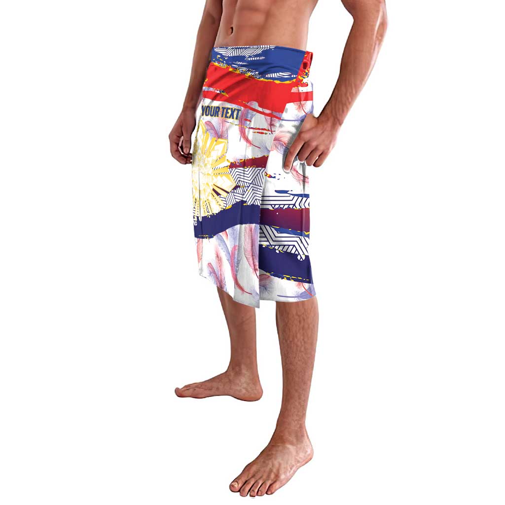 Philippines Sun Tattoo Lavalava Feathers Filipinas Grunge Style White