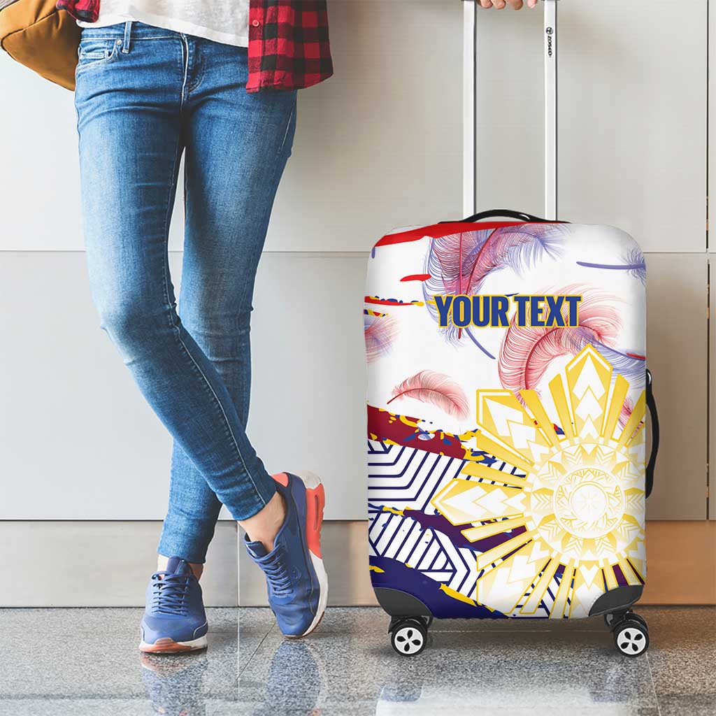 Philippines Sun Tattoo Luggage Cover Feathers Filipinas Grunge Style White LT14 - Polynesian Pride