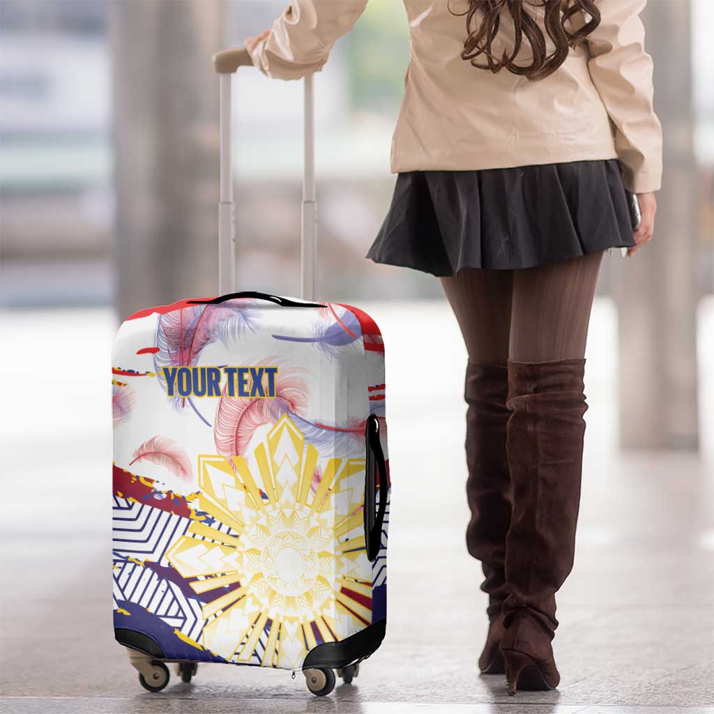 Philippines Sun Tattoo Luggage Cover Feathers Filipinas Grunge Style White LT14 - Polynesian Pride