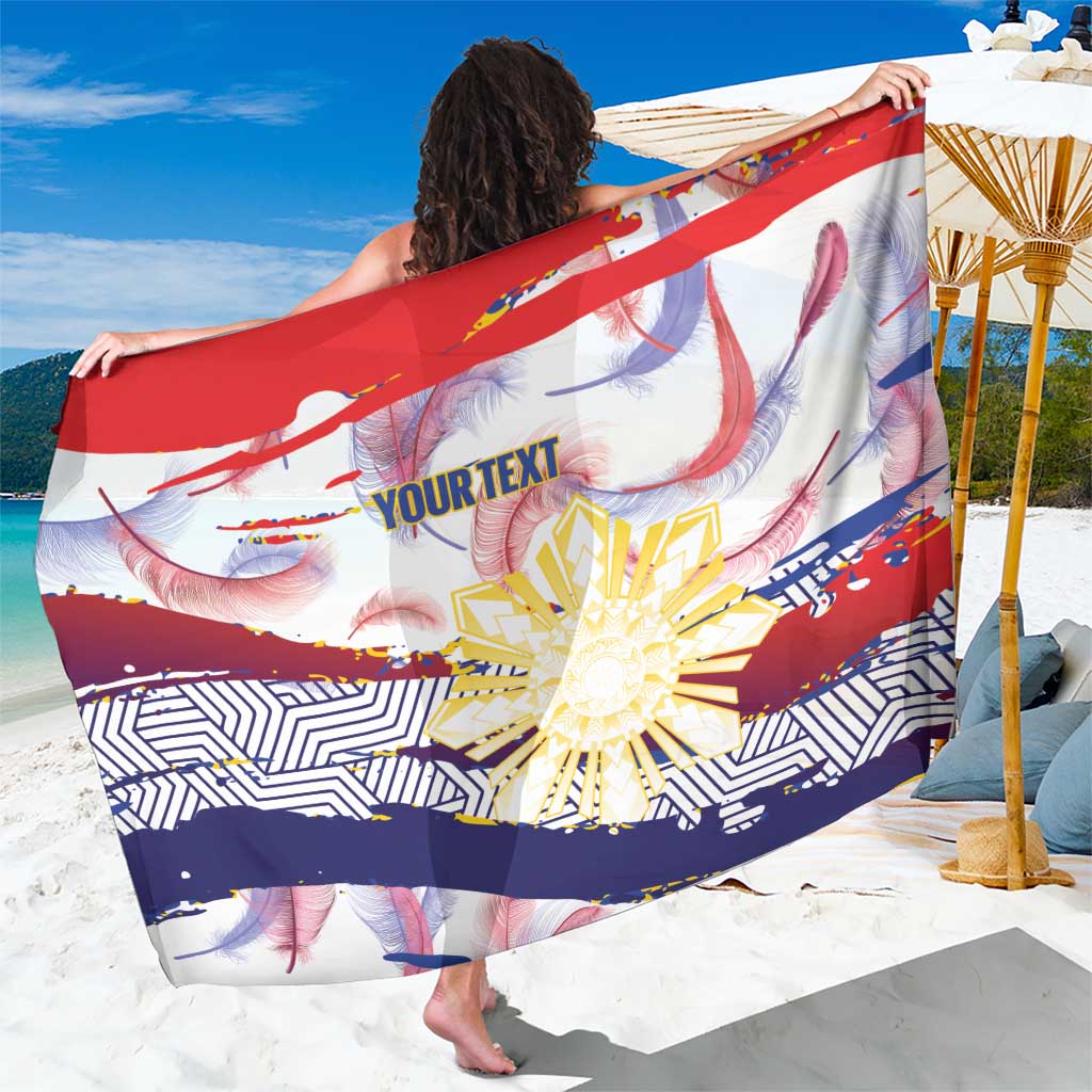Philippines Sun Tattoo Sarong Feathers Filipinas Grunge Style White