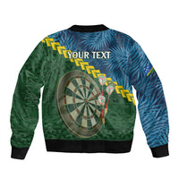 Personalised Solomon Islands Darts Bomber Jacket Tropical Leaves Melanesian Pattern