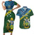 Personalised Solomon Islands Darts Couples Matching Short Sleeve Bodycon Dress and Hawaiian Shirt Tropical Leaves Melanesian Pattern