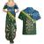 Personalised Solomon Islands Darts Couples Matching Summer Maxi Dress and Hawaiian Shirt Tropical Leaves Melanesian Pattern
