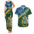 Personalised Solomon Islands Darts Couples Matching Tank Maxi Dress and Hawaiian Shirt Tropical Leaves Melanesian Pattern
