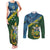Personalised Solomon Islands Darts Couples Matching Tank Maxi Dress and Long Sleeve Button Shirt Tropical Leaves Melanesian Pattern