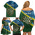 Personalised Solomon Islands Darts Family Matching Off Shoulder Short Dress and Hawaiian Shirt Tropical Leaves Melanesian Pattern