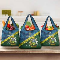 Personalised Solomon Islands Darts Grocery Bag Tropical Leaves Melanesian Pattern LT14 3-pack One Size Green - Polynesian Pride