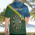 Personalised Solomon Islands Darts Hawaiian Shirt Tropical Leaves Melanesian Pattern