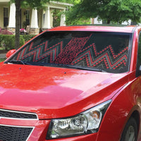 Red Aotearoa Mangopare Kowhaiwhai Niho Taniwha Auto Sun Shade Maori New Zealand - Polynesian Pride