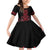 Red Aotearoa Mangopare Kowhaiwhai and Niho Taniwha Family Matching Off Shoulder Short Dress and Hawaiian Shirt Maori New Zealand