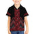 Red Aotearoa Mangopare Kowhaiwhai and Niho Taniwha Family Matching Off Shoulder Short Dress and Hawaiian Shirt Maori New Zealand