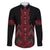 Red Aotearoa Mangopare Kowhaiwhai and Niho Taniwha Family Matching Summer Maxi Dress and Hawaiian Shirt Maori New Zealand