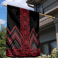 Red Aotearoa Mangopare Kowhaiwhai and Niho Taniwha Garden Flag Maori New Zealand