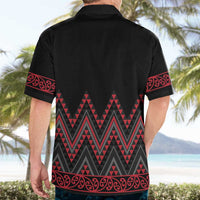 Red Aotearoa Mangopare Kowhaiwhai and Niho Taniwha Hawaiian Shirt Maori New Zealand