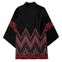 Red Aotearoa Mangopare Kowhaiwhai Niho Taniwha Kimono Maori New Zealand - Polynesian Pride