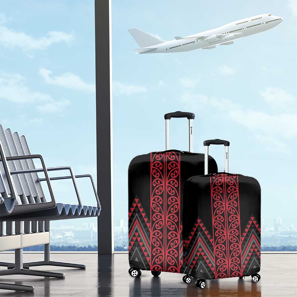 Red Aotearoa Mangopare Kowhaiwhai and Niho Taniwha Luggage Cover Maori New Zealand