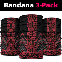 Red Aotearoa Mangopare Kowhaiwhai Niho Taniwha Neck Gaiter Maori New Zealand - Polynesian Pride