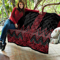 Red Aotearoa Mangopare Kowhaiwhai and Niho Taniwha Quilt Maori New Zealand