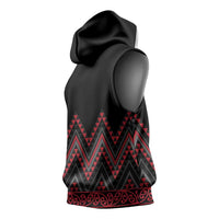 Red Aotearoa Mangopare Kowhaiwhai Niho Taniwha Sleeveless Hoodie Maori New Zealand - Polynesian Pride