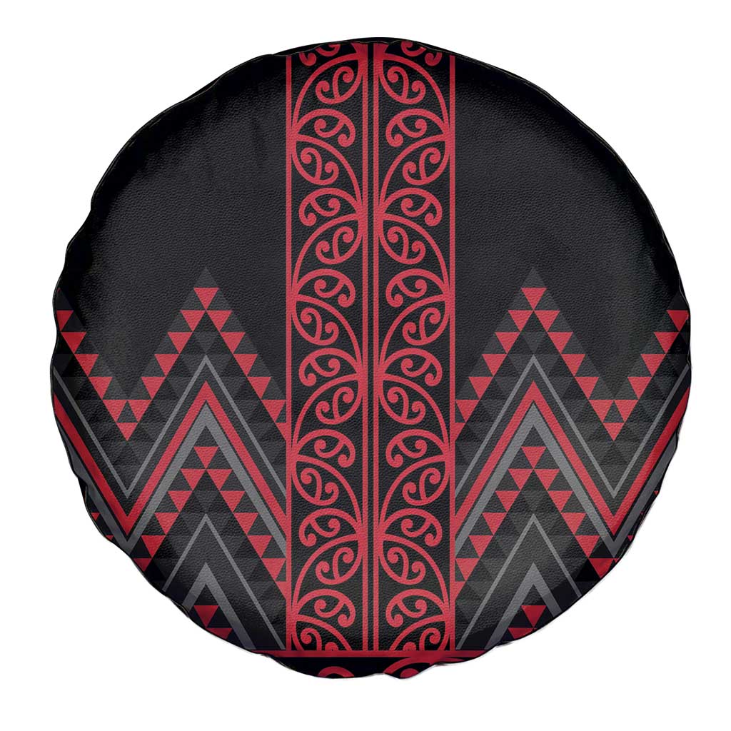 Red Aotearoa Mangopare Kowhaiwhai and Niho Taniwha Spare Tire Cover Maori New Zealand