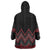 Red Aotearoa Mangopare Kowhaiwhai and Niho Taniwha Wearable Blanket Hoodie Maori New Zealand
