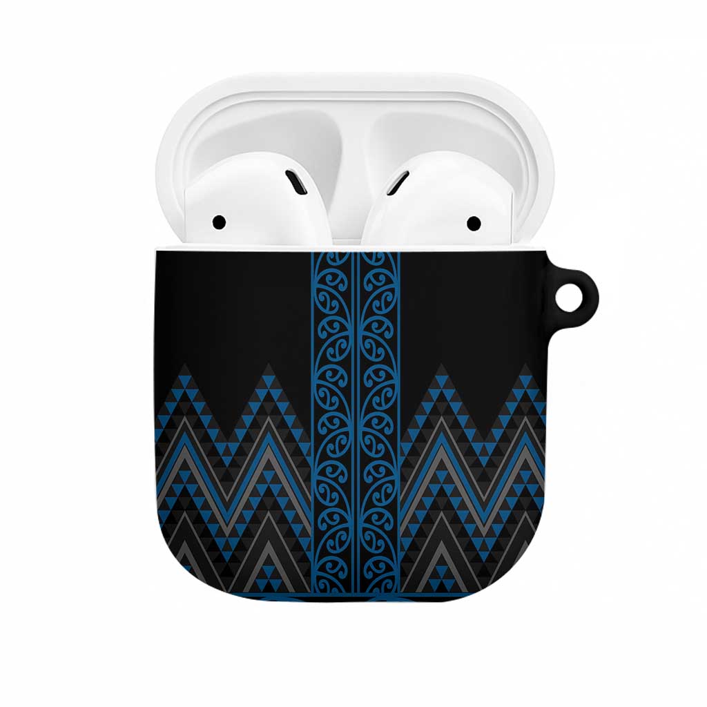 Blue Aotearoa Mangopare Kowhaiwhai Niho Taniwha AirPods Case Maori New Zealand - Polynesian Pride