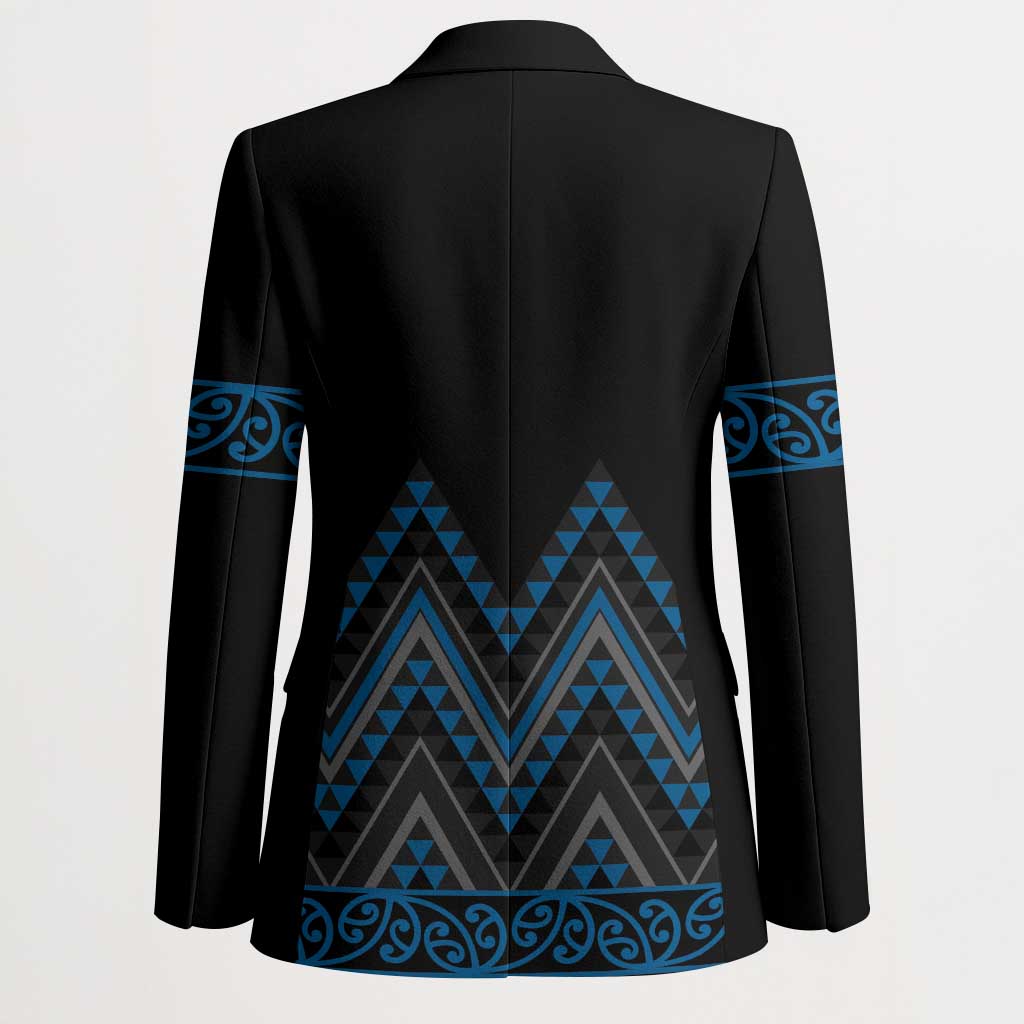 Blue Aotearoa Mangopare Kowhaiwhai Niho Taniwha Blazer Maori New Zealand - Polynesian Pride