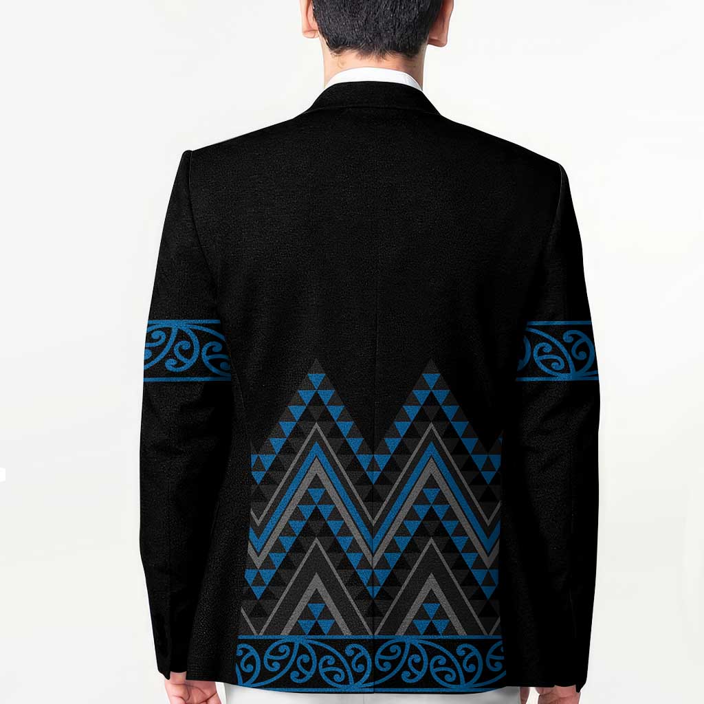 Blue Aotearoa Mangopare Kowhaiwhai Niho Taniwha Blazer Maori New Zealand - Polynesian Pride