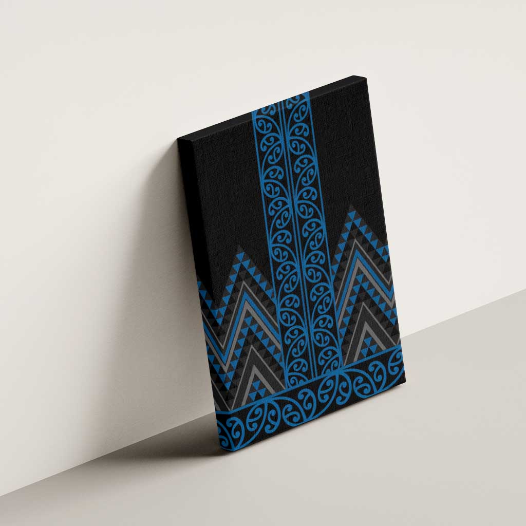 Blue Aotearoa Mangopare Kowhaiwhai and Niho Taniwha Canvas Wall Art Maori New Zealand
